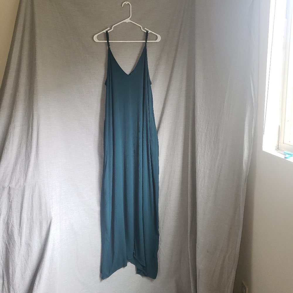 LOVESTITCH - Teal Maxi Dress w/ Pockets